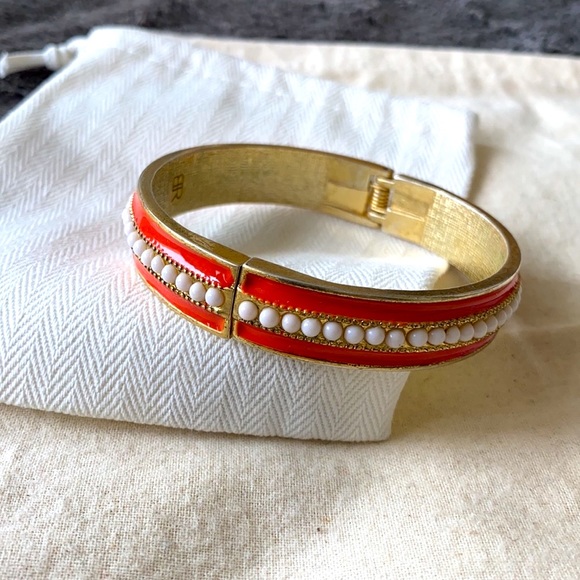 Banana Republic Hinged Bracelet, Gold/Coral/White - Picture 3 of 3